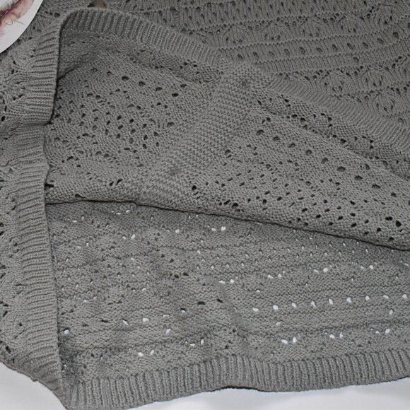 Jessica Simpson Short Sleeve Button Down Cropped Cardigan Sweater Top Size S - Picture 7 of 8